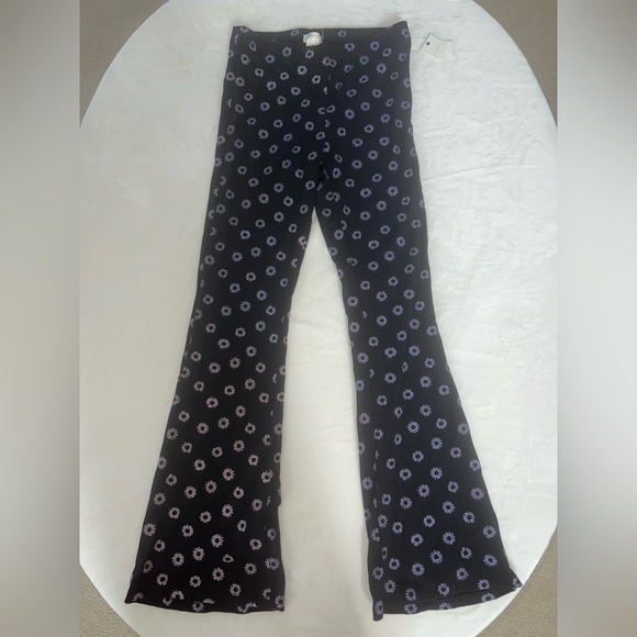 Ultra Flirt Pants - Ultra Flirt Black Floral Wide Leg Pants Small NWT